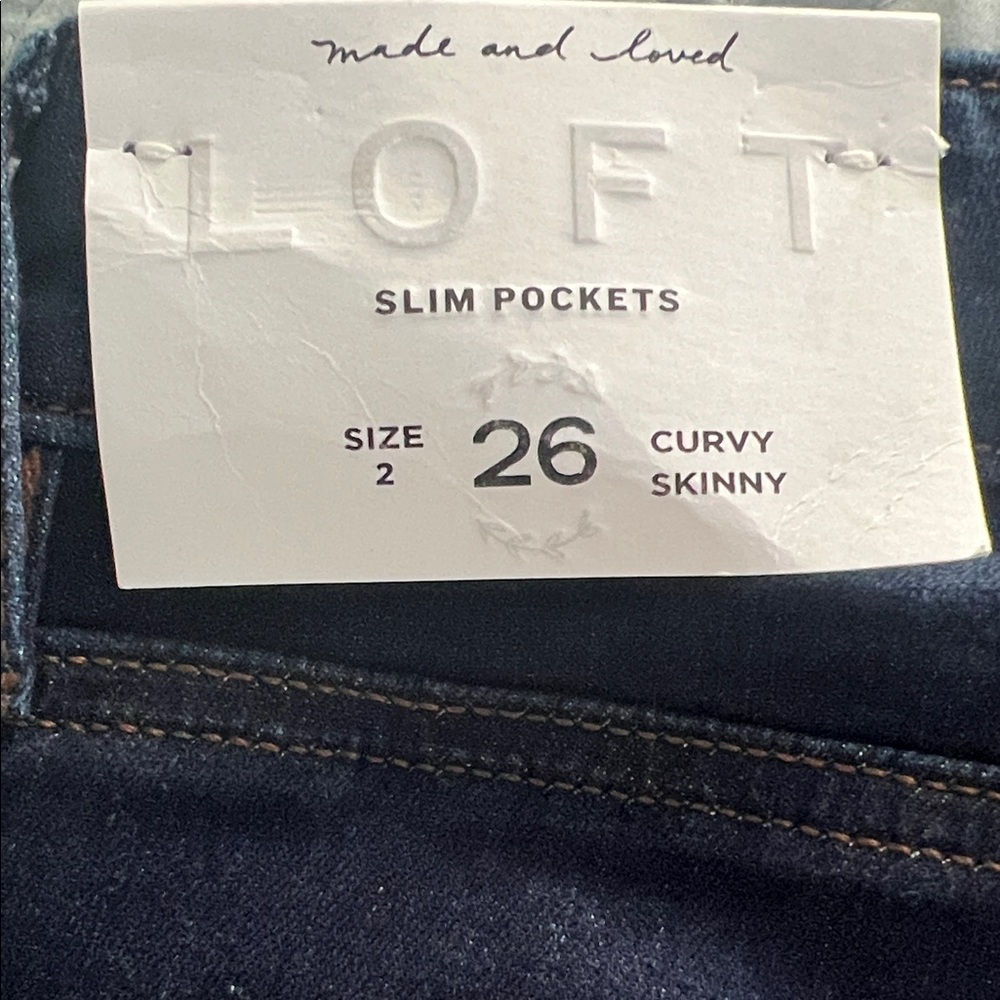 New LOFT Womens Curvy Skinny Jeans - Deep Navy